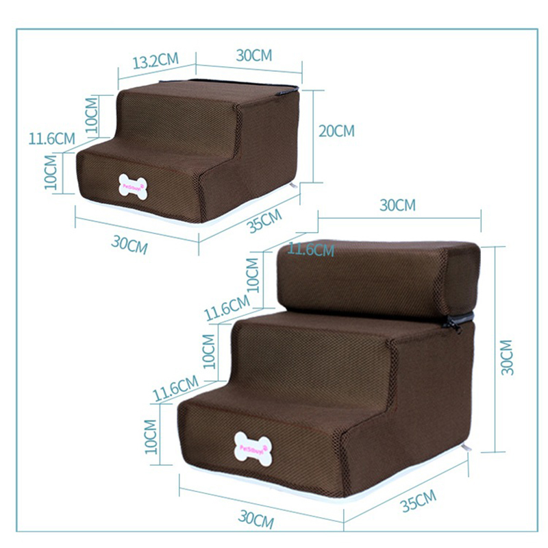 Hamaca para perros, escaleras para mascotas, 3 escalones para perros pequeños, gatos y mascotas, rampa, escalera, antideslizante, extraíble, cama para perros, escaleras, suministros para mascotas